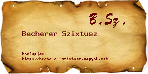 Becherer Szixtusz névjegykártya
